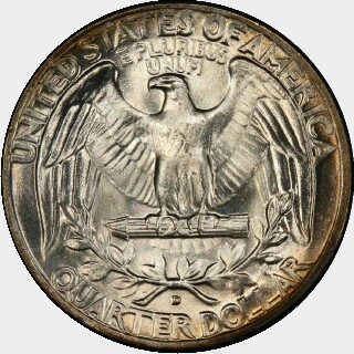 1940-D  Quarter Dollar reverse