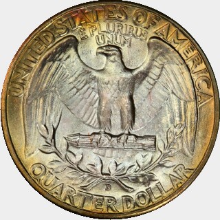 1942-D  Quarter Dollar reverse