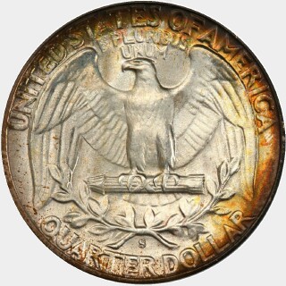 1942-S  Quarter Dollar reverse