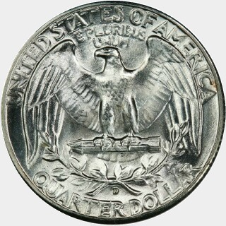 1943-D  Quarter Dollar reverse