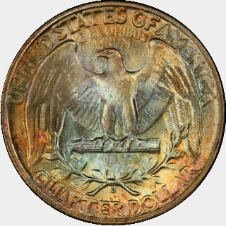 1944-S  Quarter Dollar reverse