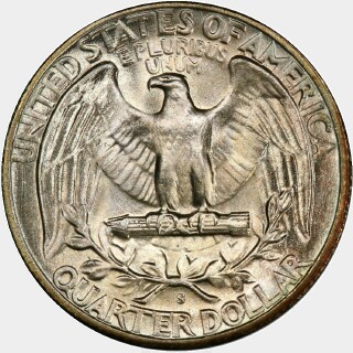 1946-S  Quarter Dollar reverse