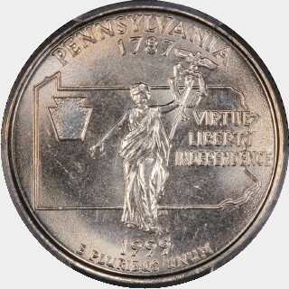 1999-P  Quarter Dollar reverse