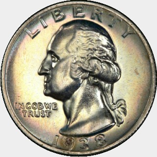 1938 Proof Quarter Dollar obverse