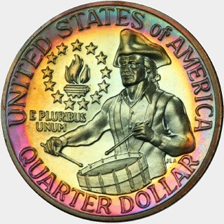 1976-S Proof Quarter Dollar reverse