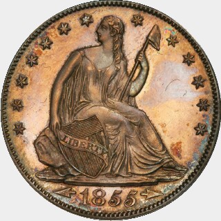 1855/54 Proof Half Dollar obverse