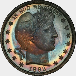 1892 Proof Half Dollar obverse