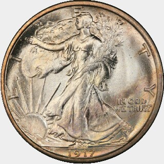 1917-S  Half Dollar obverse