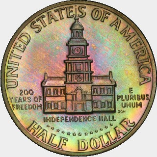 1976-S Proof Half Dollar reverse