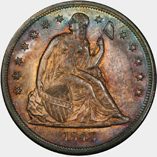 1843  One Dollar obverse