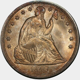 1849  One Dollar obverse
