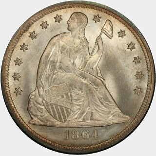 1864  One Dollar obverse
