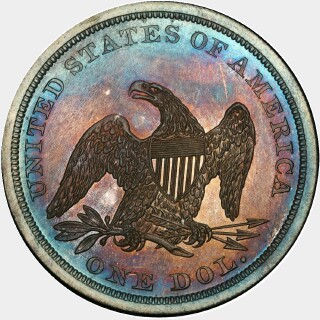 1852 Proof One Dollar reverse