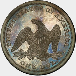 1852 Proof One Dollar reverse
