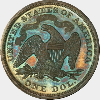 1866 Proof One Dollar reverse