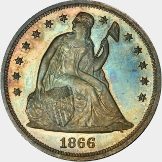 1866 Proof One Dollar obverse