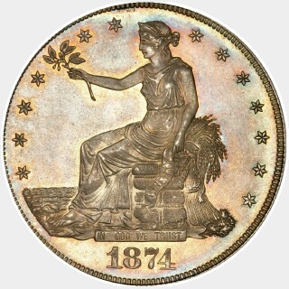 1874  Trade Dollar obverse