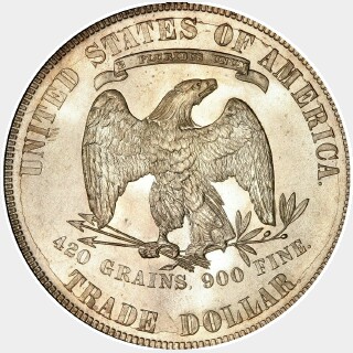 1875  Trade Dollar reverse
