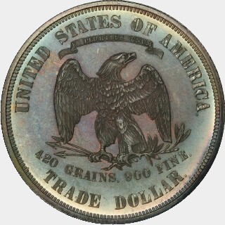 1874 Proof Trade Dollar reverse