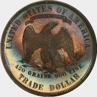 1875 Proof Trade Dollar reverse