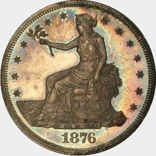 1876 Proof Trade Dollar obverse