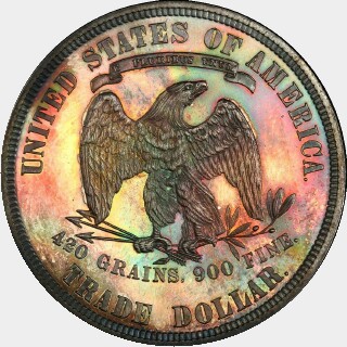 1881 Proof Trade Dollar reverse