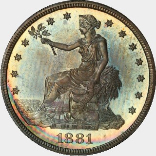1881 Proof Trade Dollar obverse