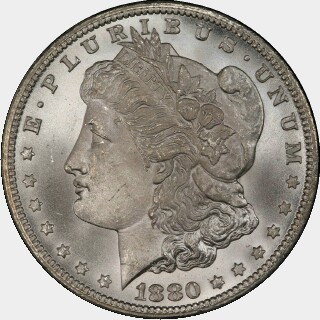 1880/79-CC  One Dollar obverse