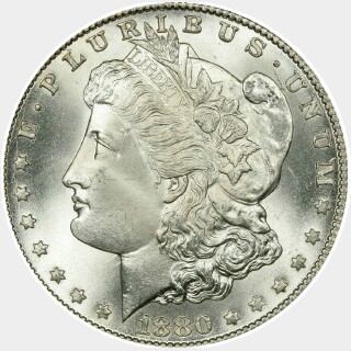 1880-CC  One Dollar obverse