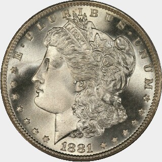 1881-S  One Dollar obverse