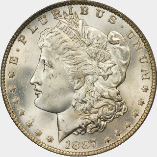 1887/6-O  One Dollar obverse