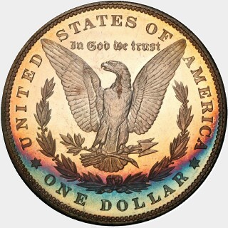 1880 Proof One Dollar reverse