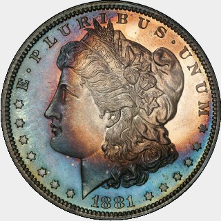 1881 Proof One Dollar obverse