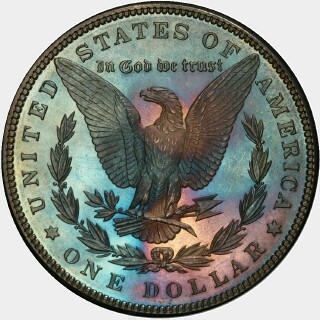 1884 Proof One Dollar reverse
