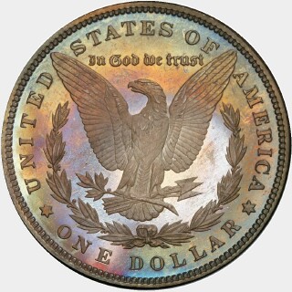 1886 Proof One Dollar reverse