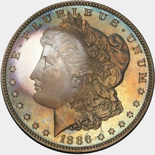 1886 Proof One Dollar obverse