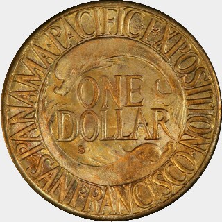 1915-S  One Dollar reverse