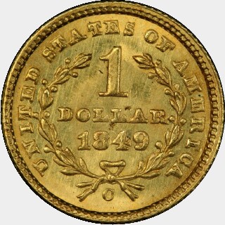 1849-C  One Dollar reverse