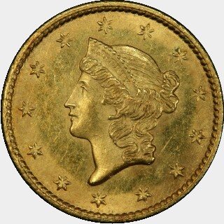 1849-C  One Dollar obverse