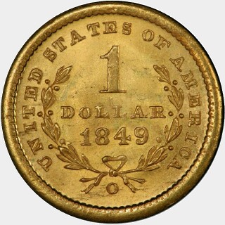 1849-O  One Dollar reverse