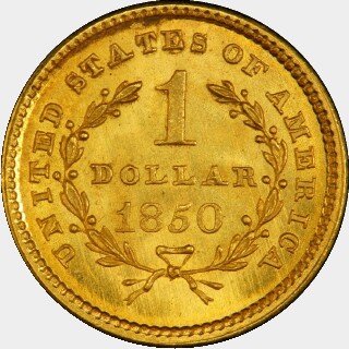 1850  One Dollar reverse