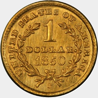1850-C  One Dollar reverse