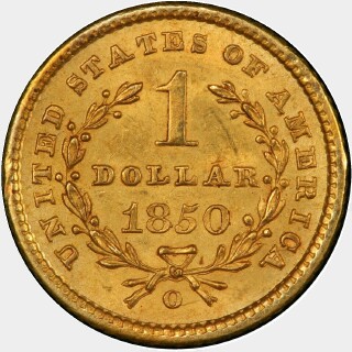 1850-O  One Dollar reverse