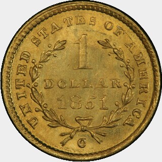 1851-C  One Dollar reverse