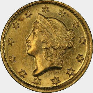 1851-D  One Dollar obverse