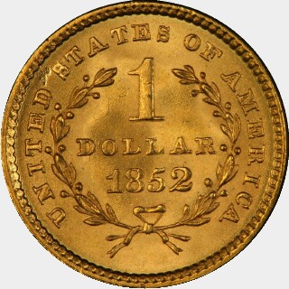 1852  One Dollar reverse
