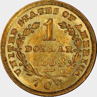1853-C  One Dollar reverse
