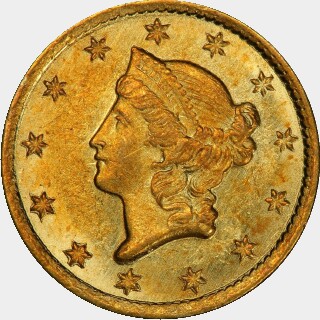 1853-C  One Dollar obverse
