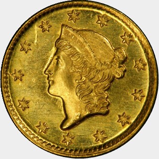 1853-D  One Dollar obverse