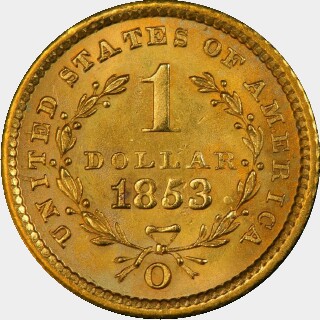 1853-O  One Dollar reverse